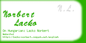 norbert lacko business card
